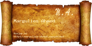Margulies Ahmed névjegykártya